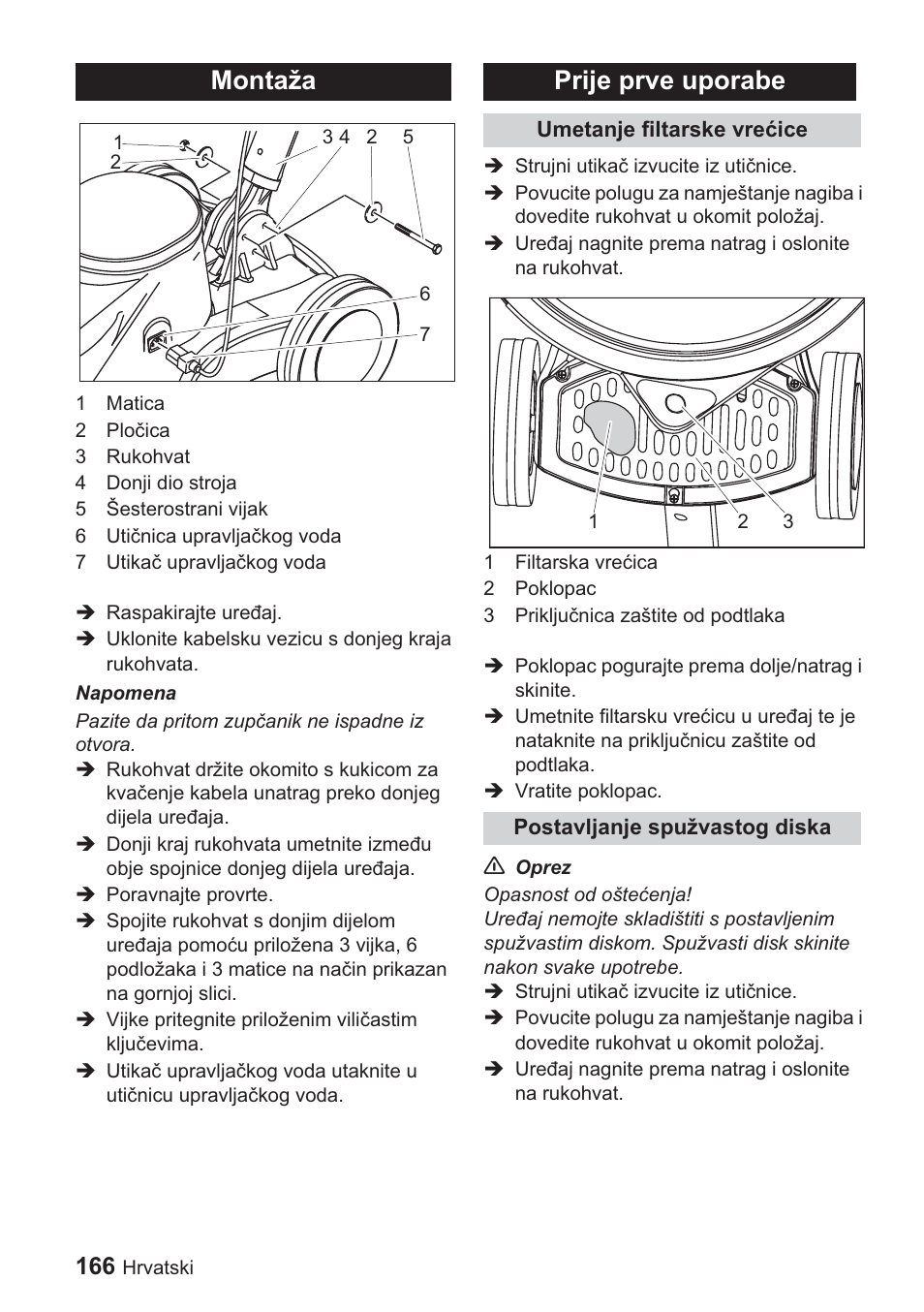 Montaža, Prije prve uporabe | Karcher BDP 1500 User Manual | Page 166 / 220