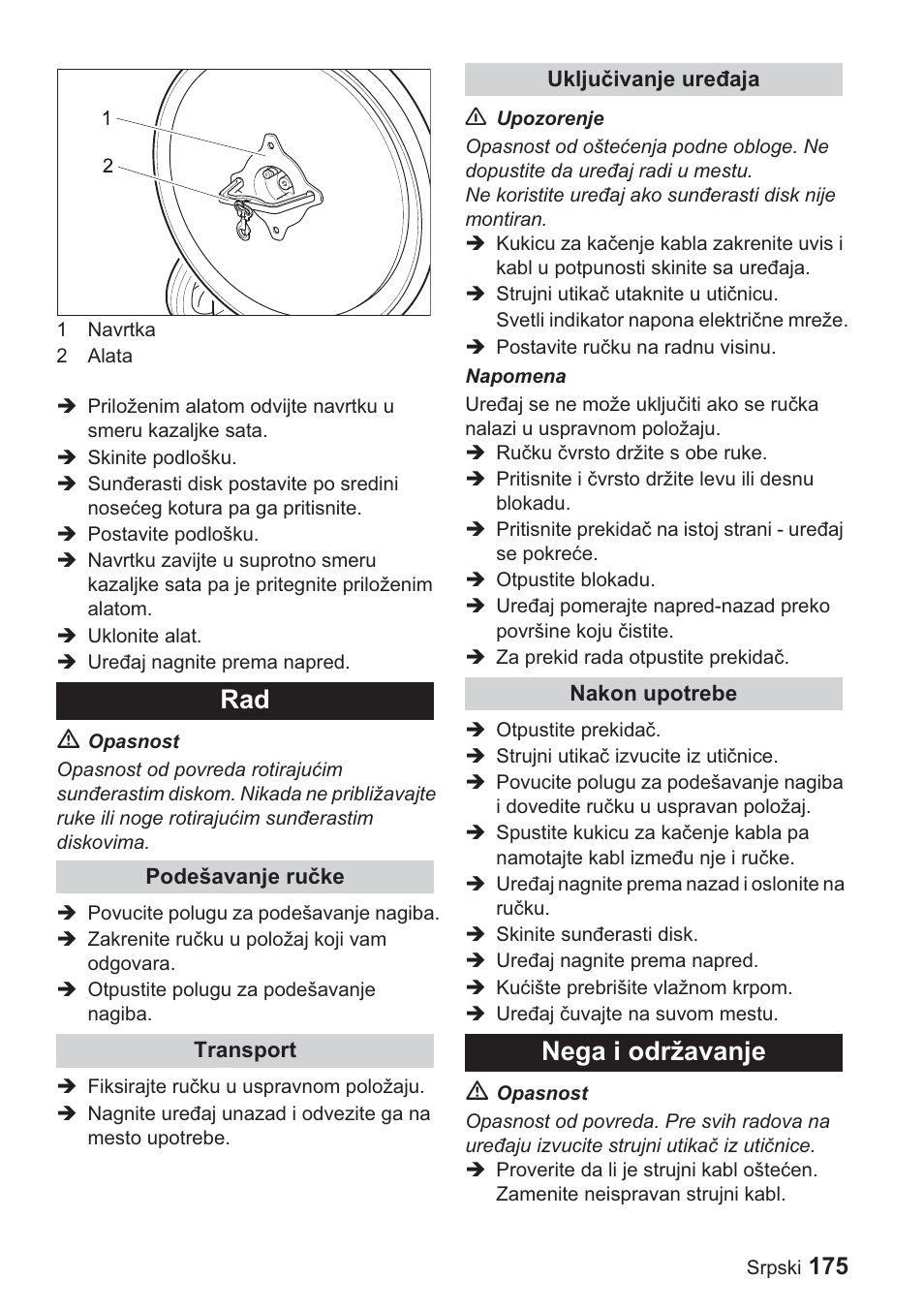 Nega i održavanje | Karcher BDP 1500 User Manual | Page 175 / 220