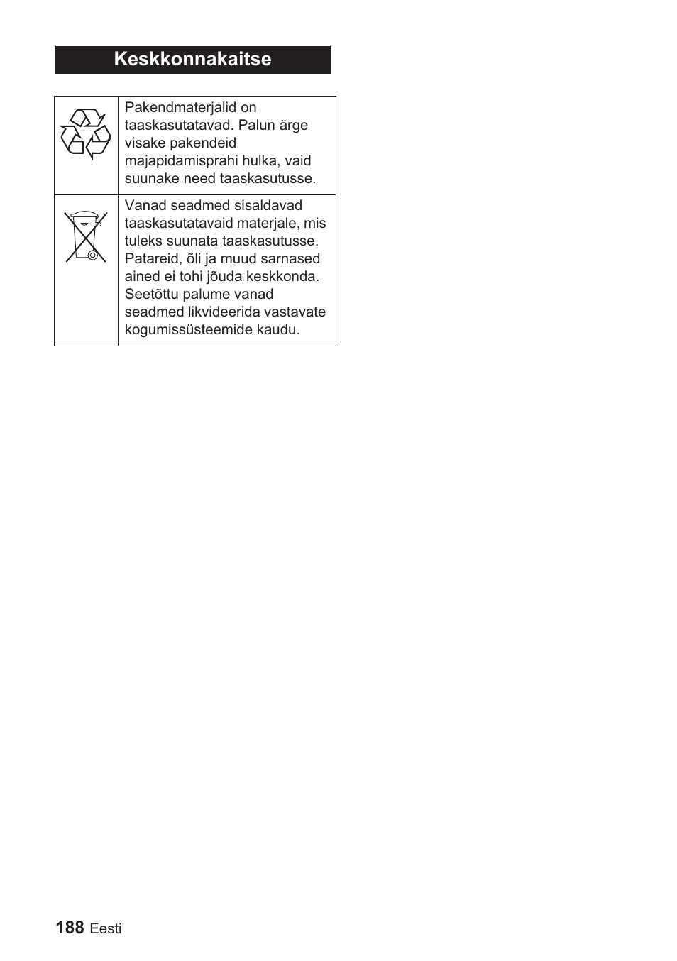 Keskkonnakaitse | Karcher BDP 1500 User Manual | Page 188 / 220