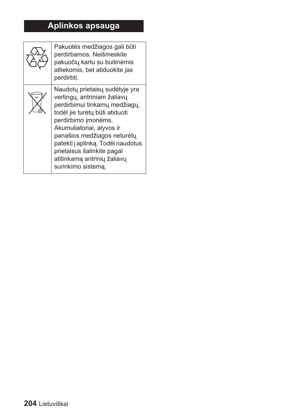 Aplinkos apsauga | Karcher BDP 1500 User Manual | Page 204 / 220