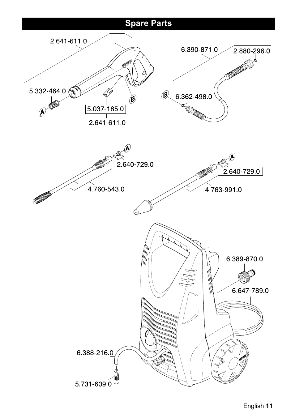 Spare parts | Karcher K 2.29 M User Manual | Page 11 / 12