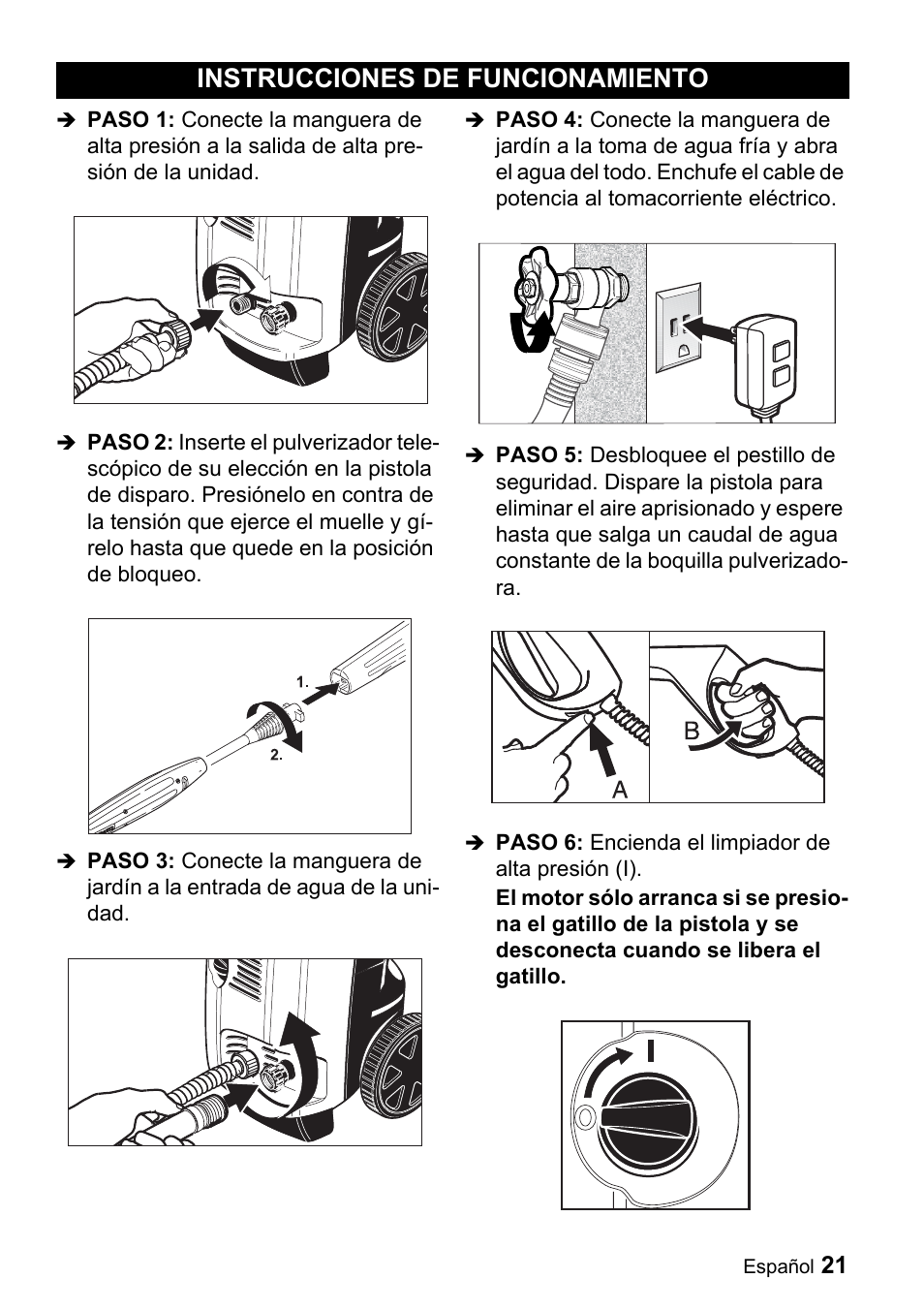 Instrucciones de funcionamiento | Karcher K 3.99M User Manual | Page 21 / 48