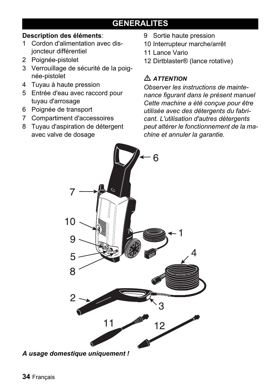 Generalites | Karcher K 3.99M User Manual | Page 34 / 48