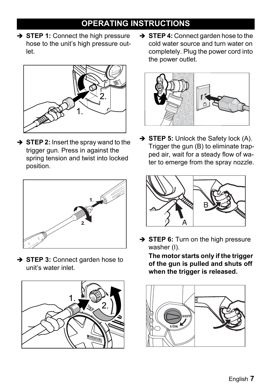 Operating instructions | Karcher K 5.93 User Manual | Page 7 / 16