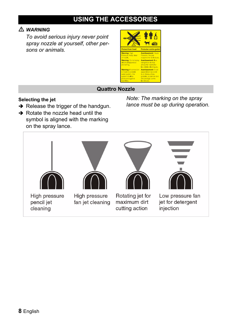 Using the accessories | Karcher K 5.93 User Manual | Page 8 / 16