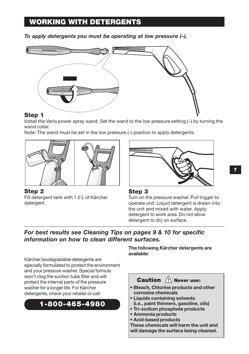 Working with detergents | Karcher K 3.79 M User Manual | Page 7 / 12