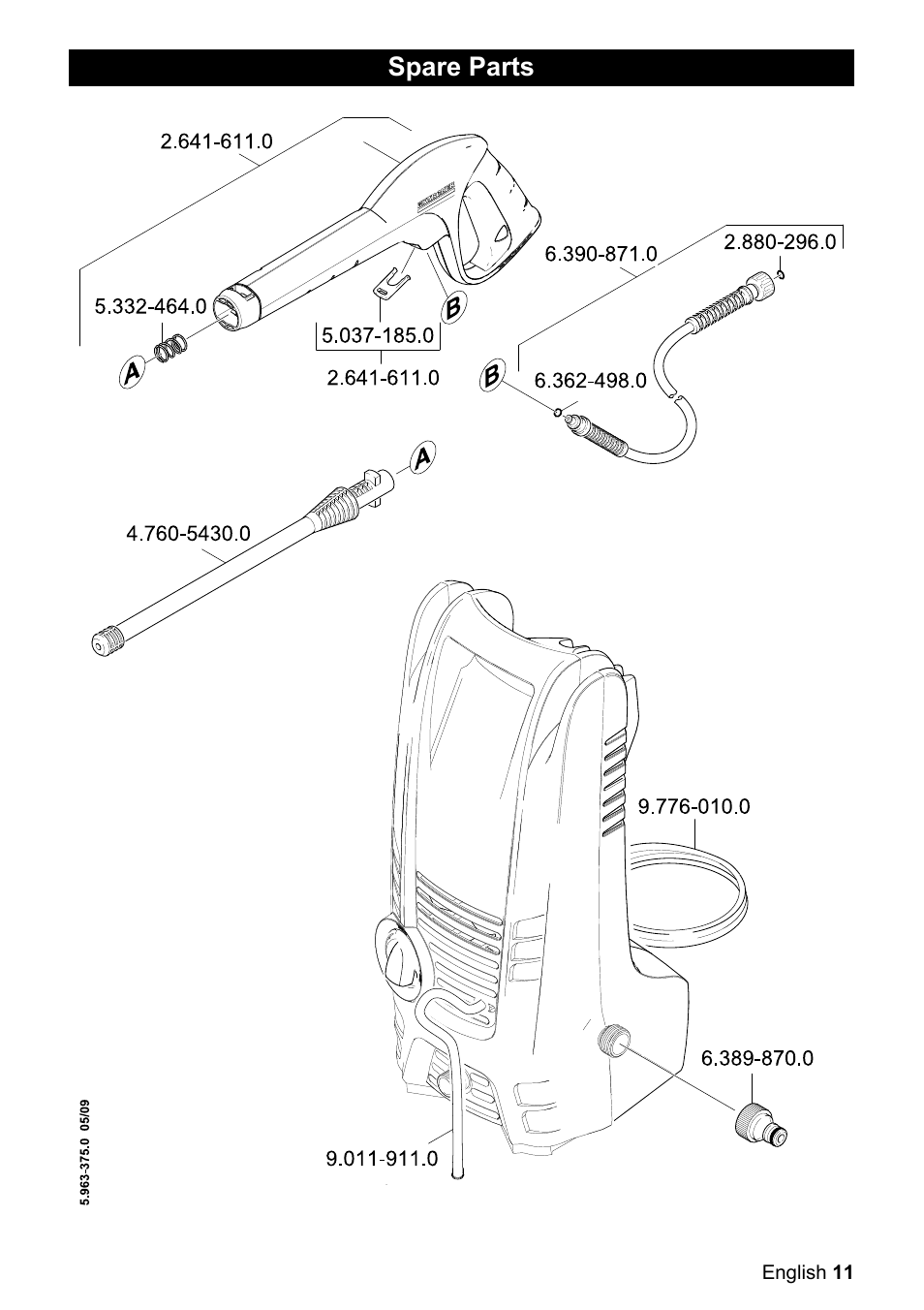 Spare parts | Karcher K 2.080 User Manual | Page 11 / 12