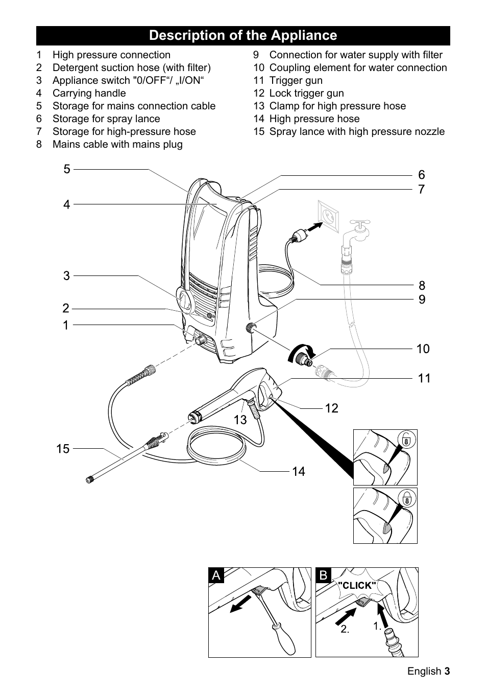 Description of the appliance | Karcher K 2.080 User Manual | Page 3 / 12