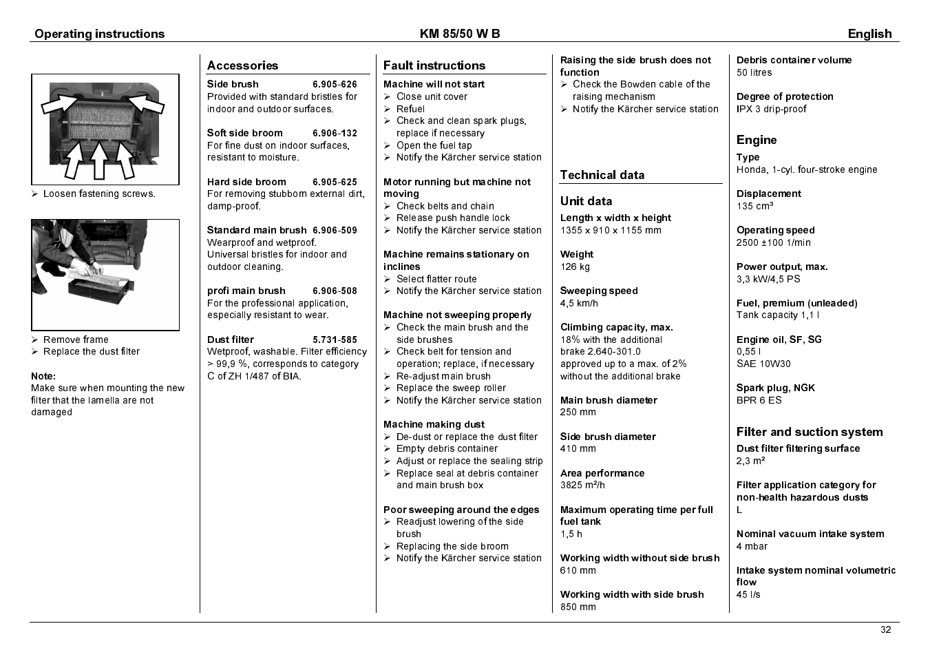 Karcher KM 85/50 W B User Manual | Page 15 / 17