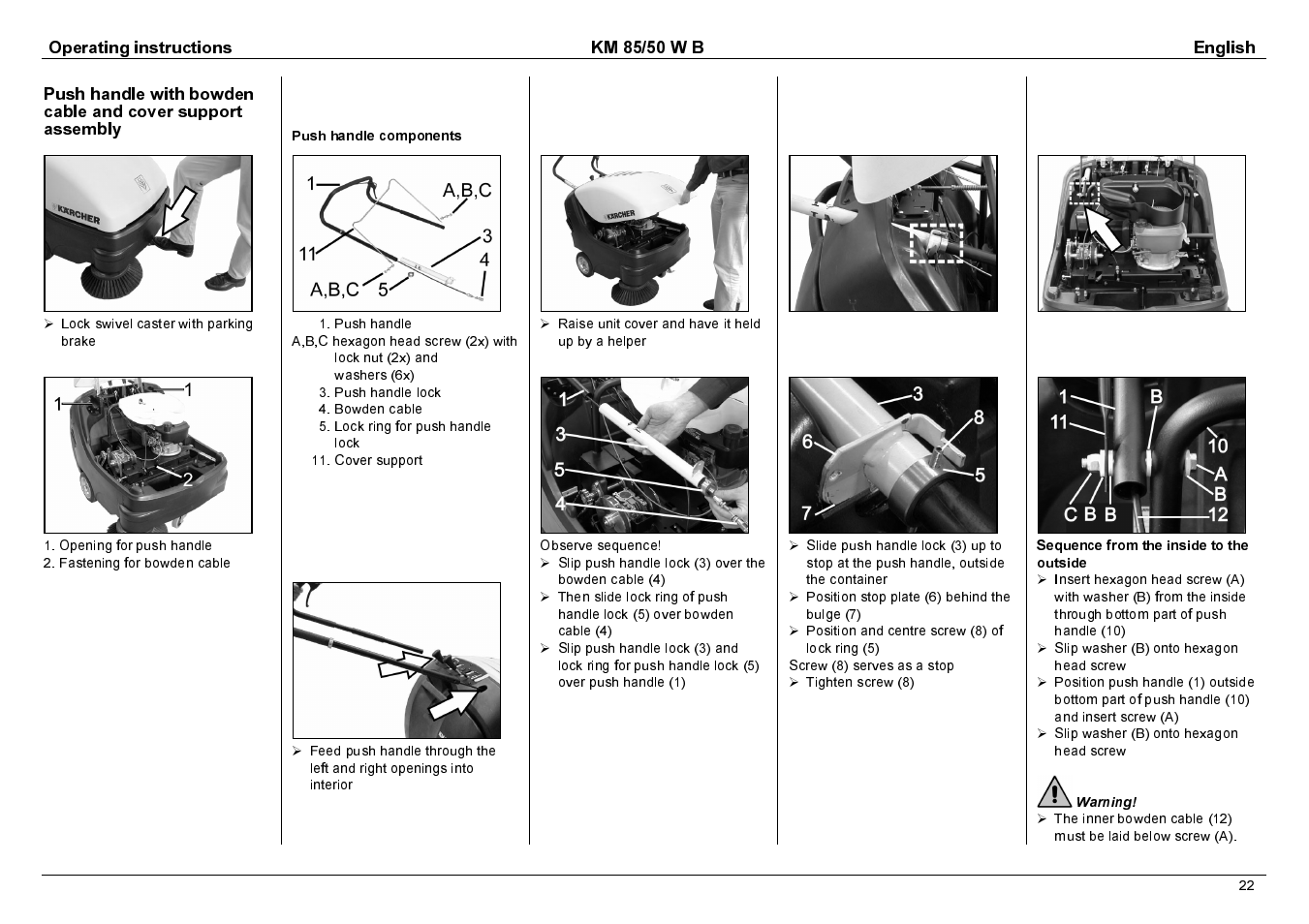 Operating instructions km 85/50 w b english | Karcher KM 85/50 W B User Manual | Page 5 / 17