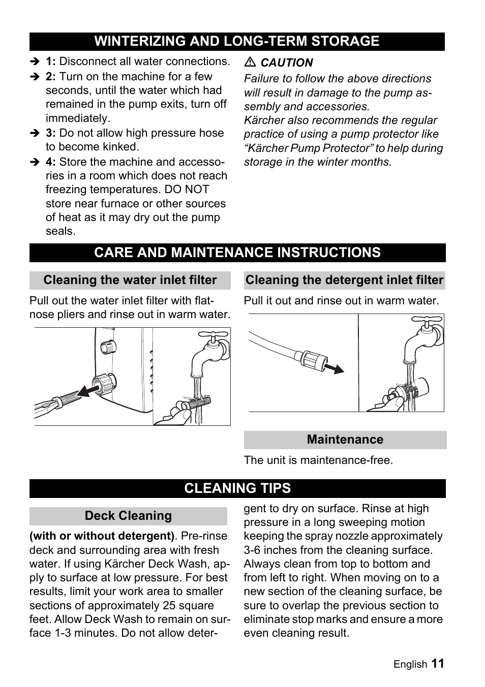 Cleaning tips | Karcher K 2.7 User Manual | Page 11 / 16