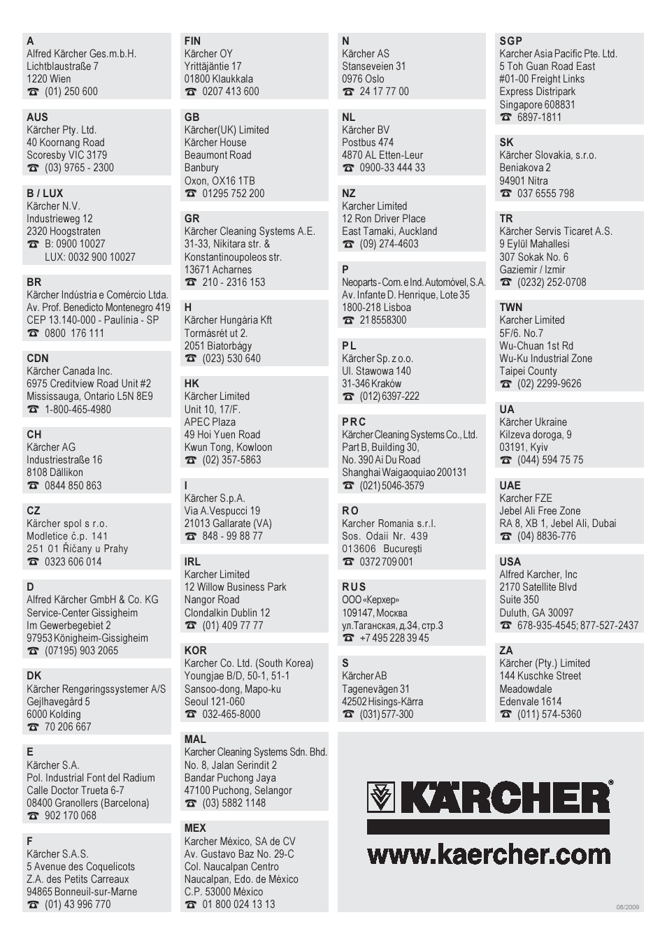 Karcher K 5.68 M User Manual | Page 52 / 52