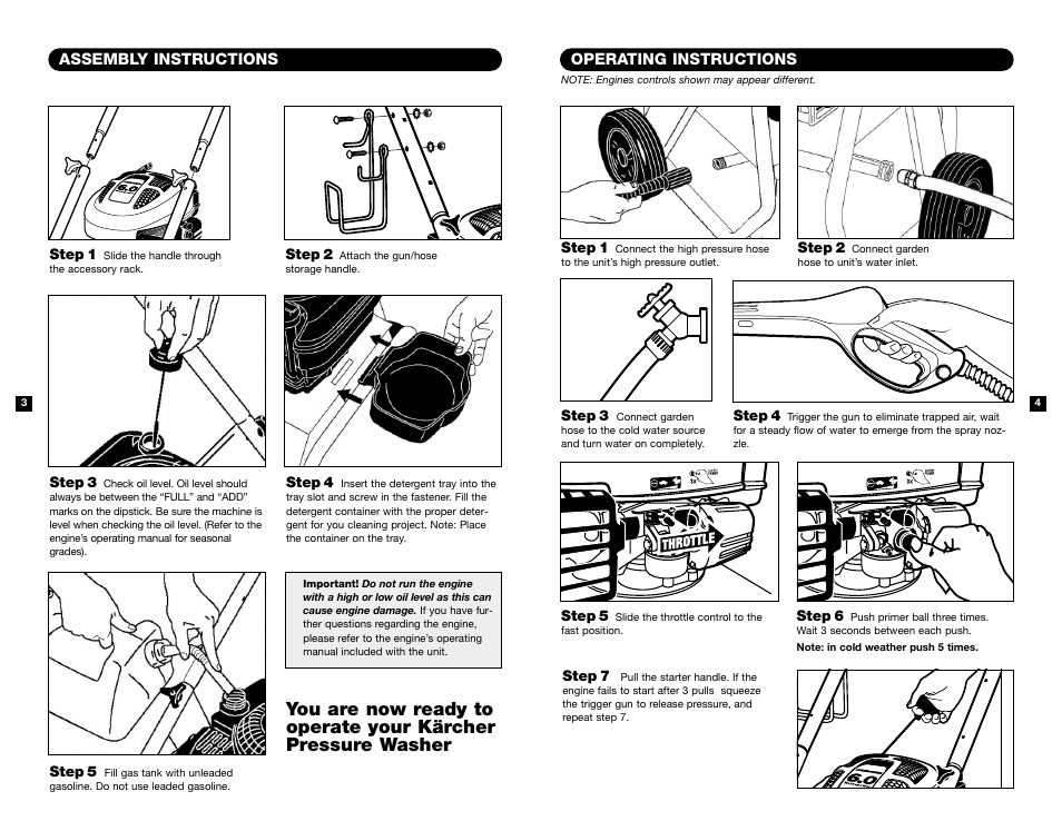 Operating instructions, Assembly instructions | Karcher K 2301 User Manual | Page 3 / 7