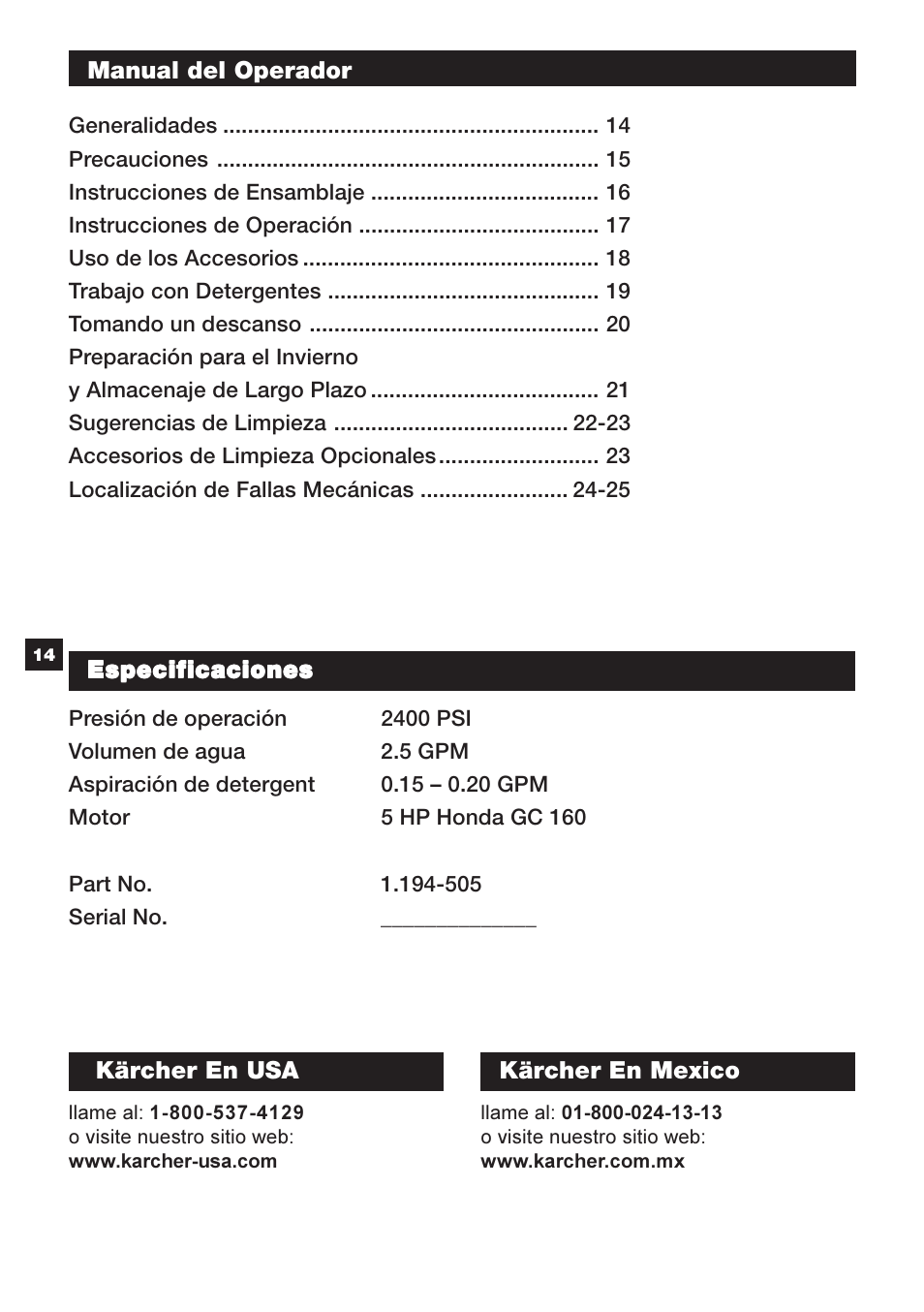 Karcher G 2401 OH User Manual | Page 14 / 40