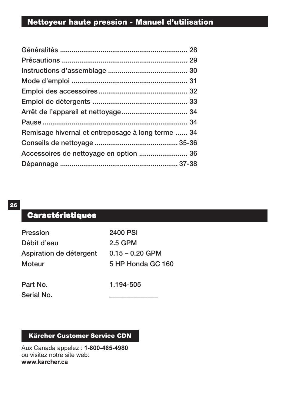 Karcher G 2401 OH User Manual | Page 26 / 40