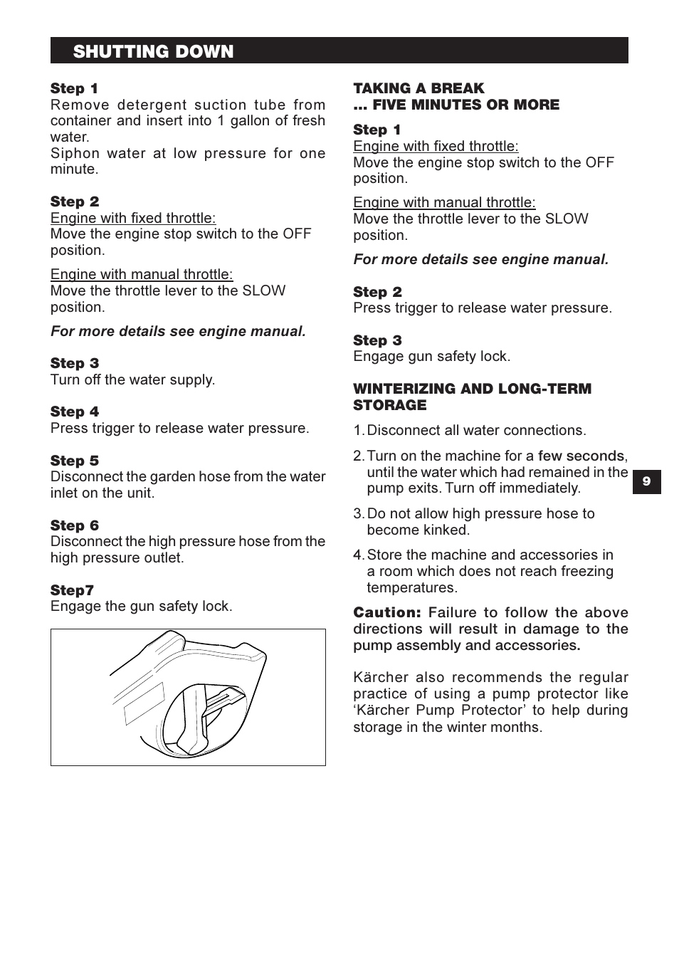 Shutting down | Karcher G 2401 OH User Manual | Page 9 / 40