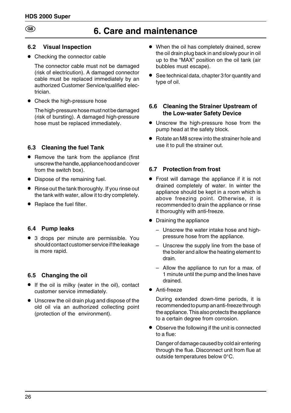 Care and maintenance | Karcher HDS 2000 User Manual | Page 13 / 16