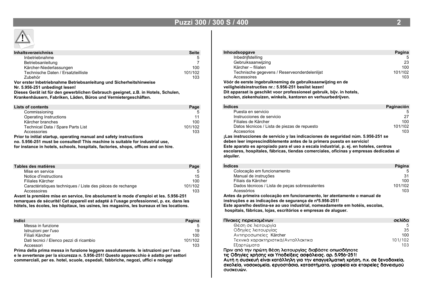 Karcher PUZZI 300 S User Manual | Page 2 / 15