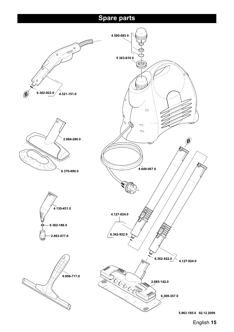 Spare parts | Karcher SC 1122 User Manual | Page 15 / 16