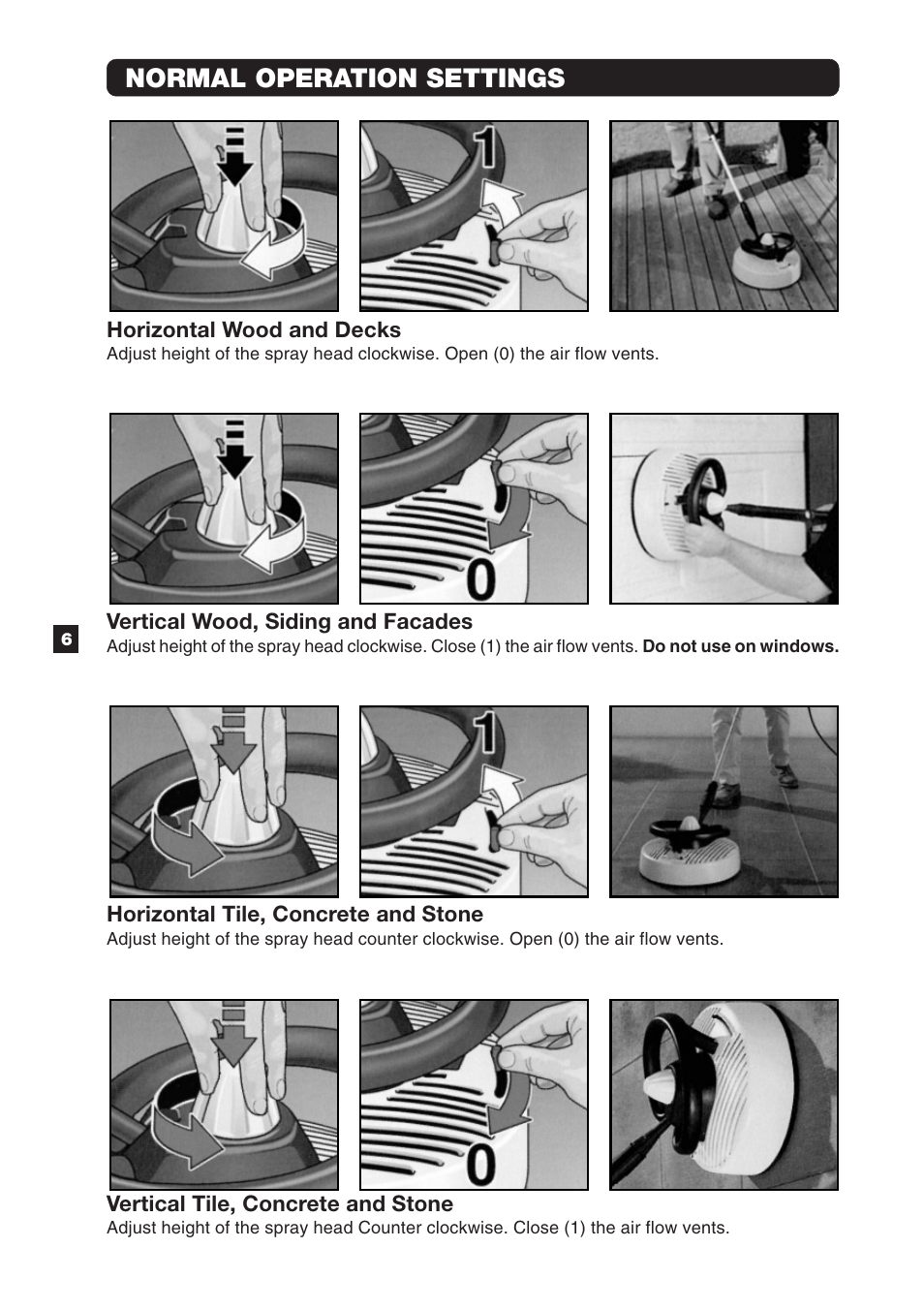 Normal operation settings | Karcher T 300 User Manual | Page 6 / 8