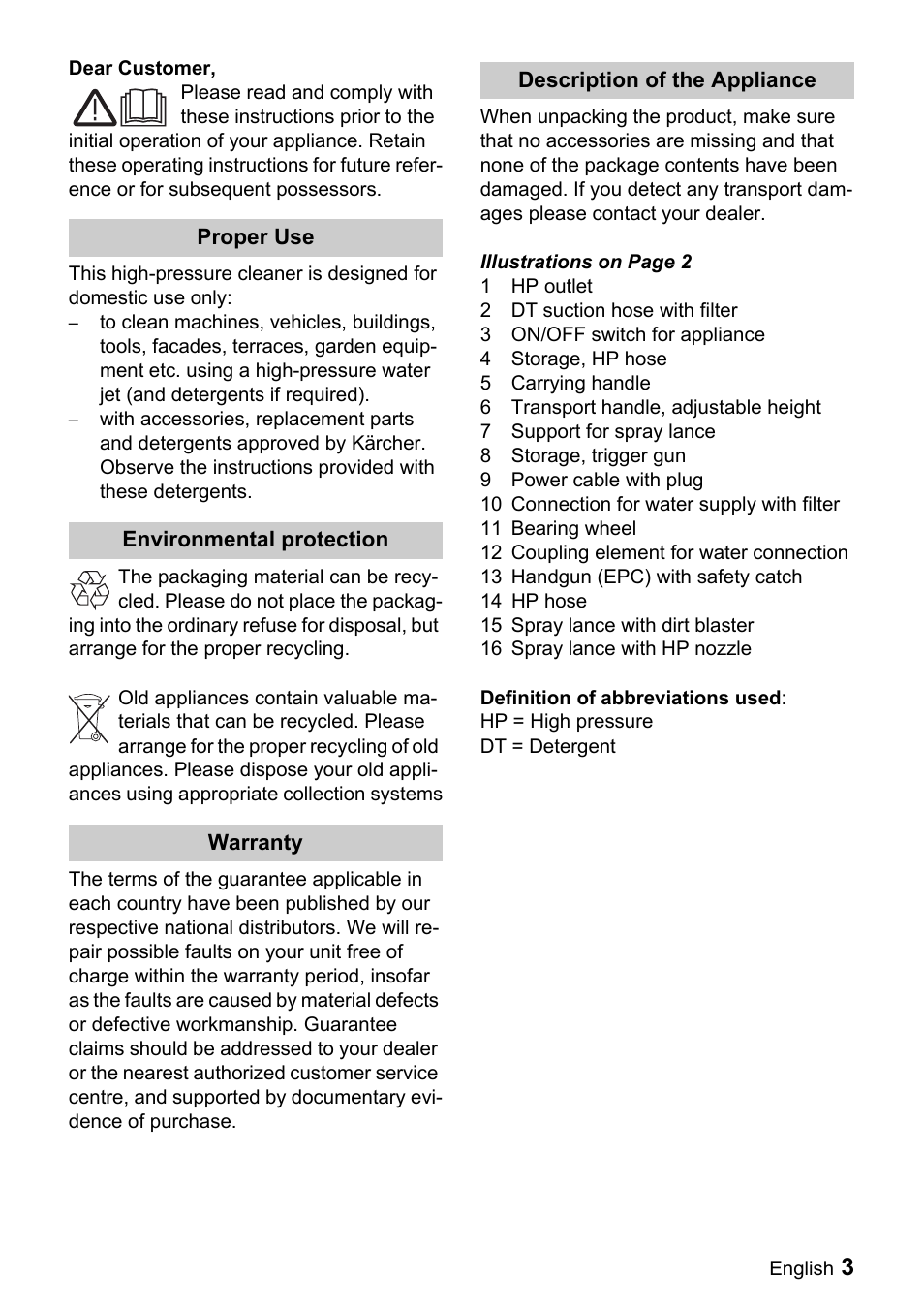 Karcher K 2.54 M User Manual | Page 3 / 12