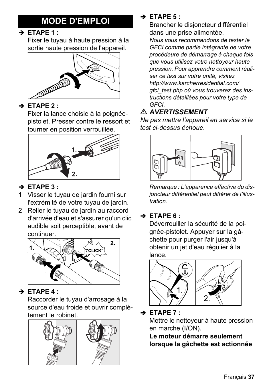 Mode d'emploi | Karcher K 2.27 User Manual | Page 37 / 48