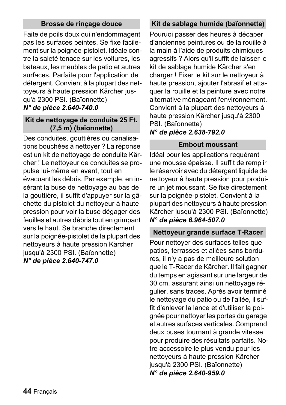 Karcher K 2.16 User Manual | Page 44 / 48