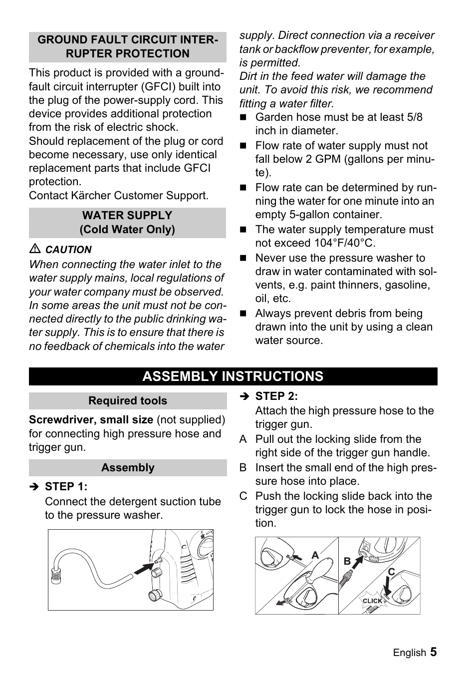 Assembly instructions | Karcher K 2.16 User Manual | Page 5 / 48