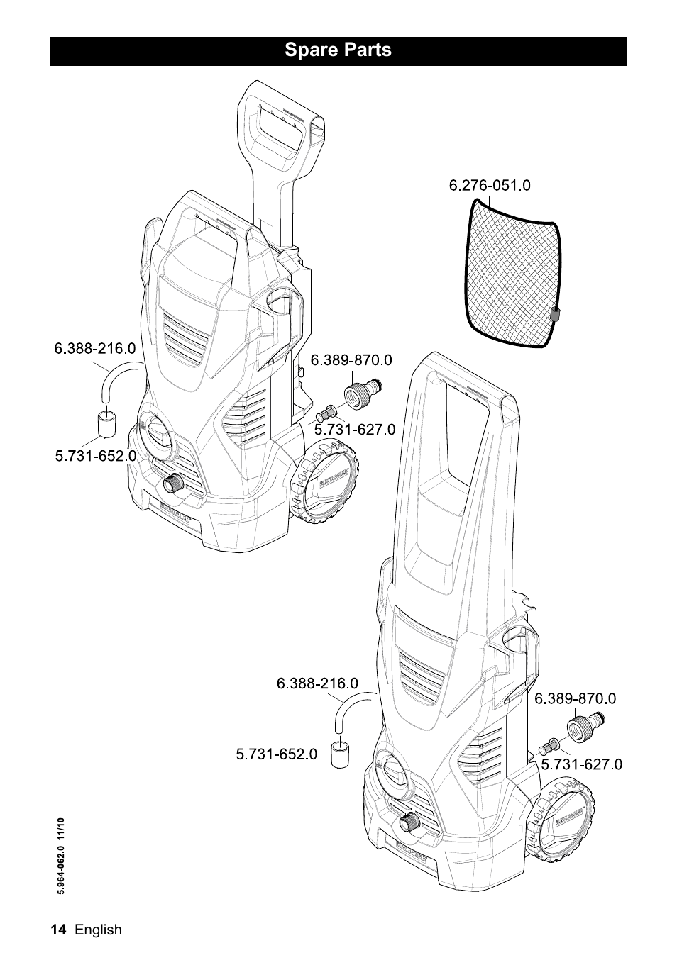 Spare parts | Karcher K 2.399 User Manual | Page 14 / 16