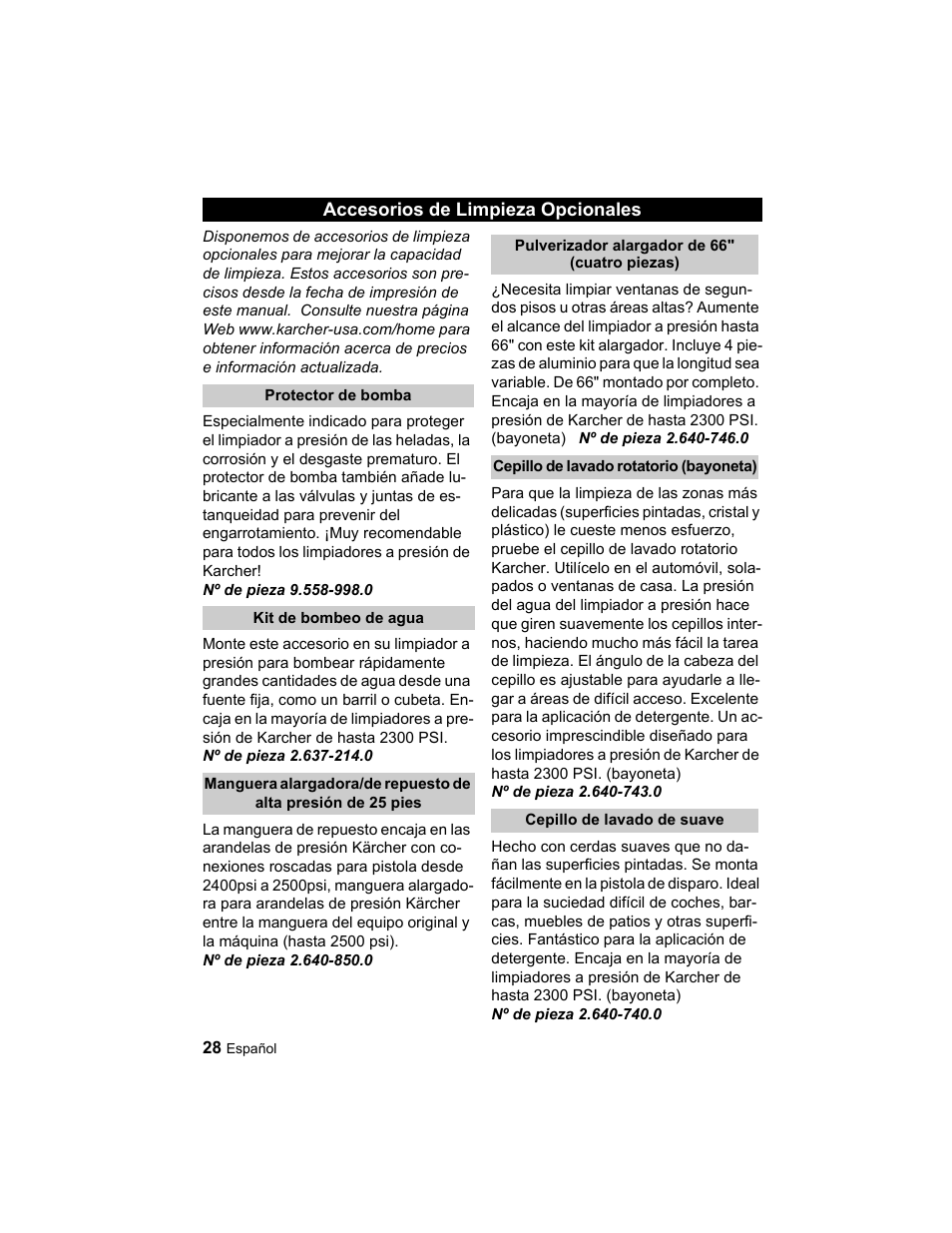 Karcher K 2.21 User Manual | Page 28 / 48