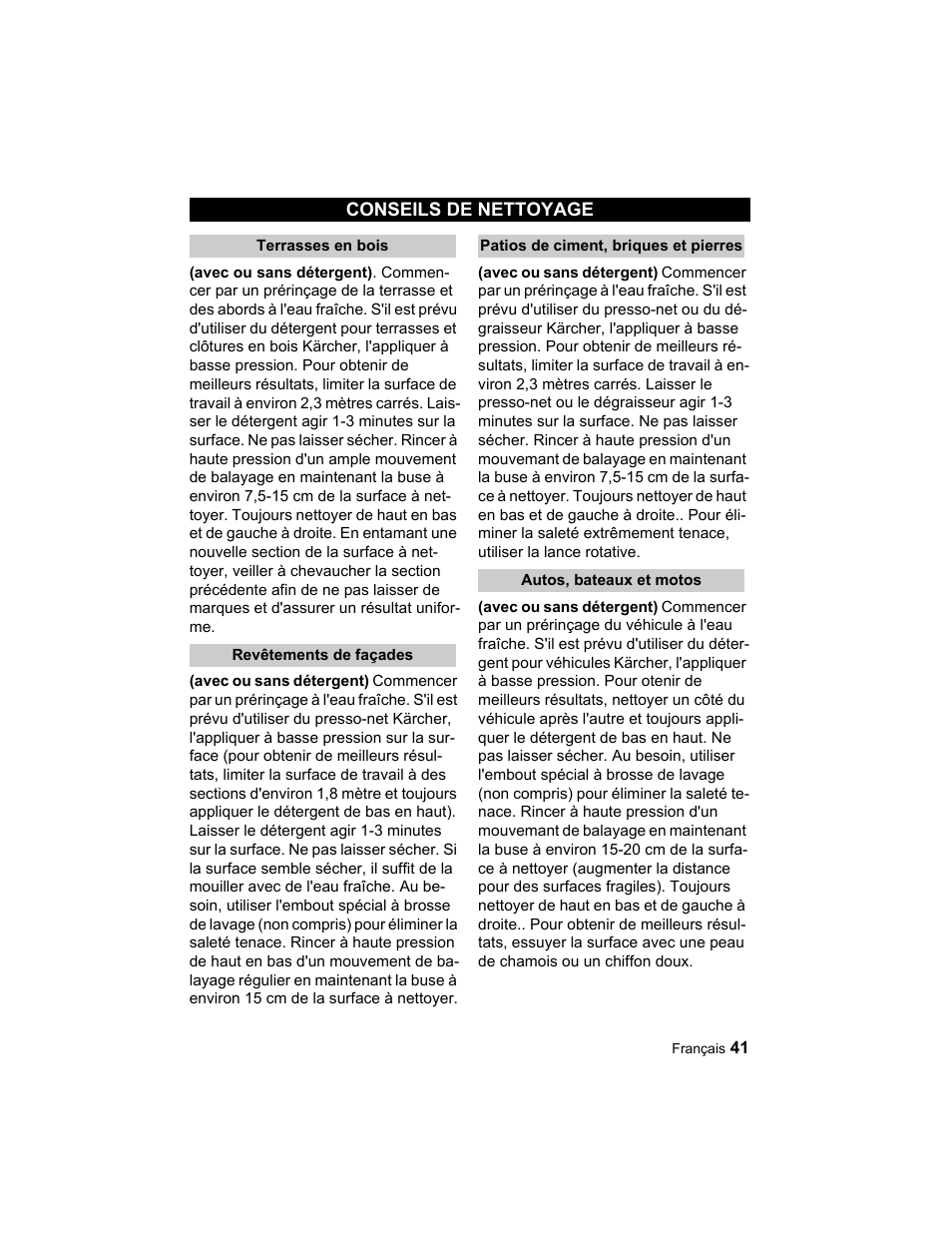 Karcher K 2.21 User Manual | Page 41 / 48