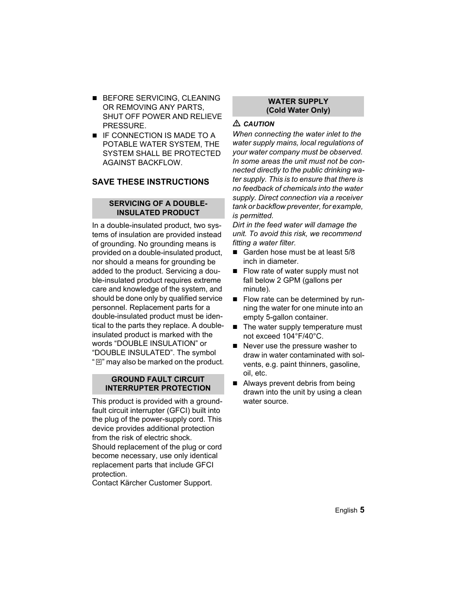 Karcher K 2.21 User Manual | Page 5 / 48