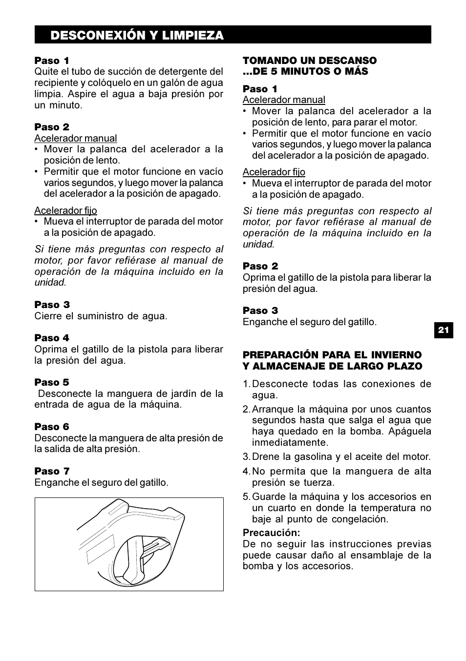 Desconexión y limpieza | Karcher G 2800 OH User Manual | Page 21 / 40