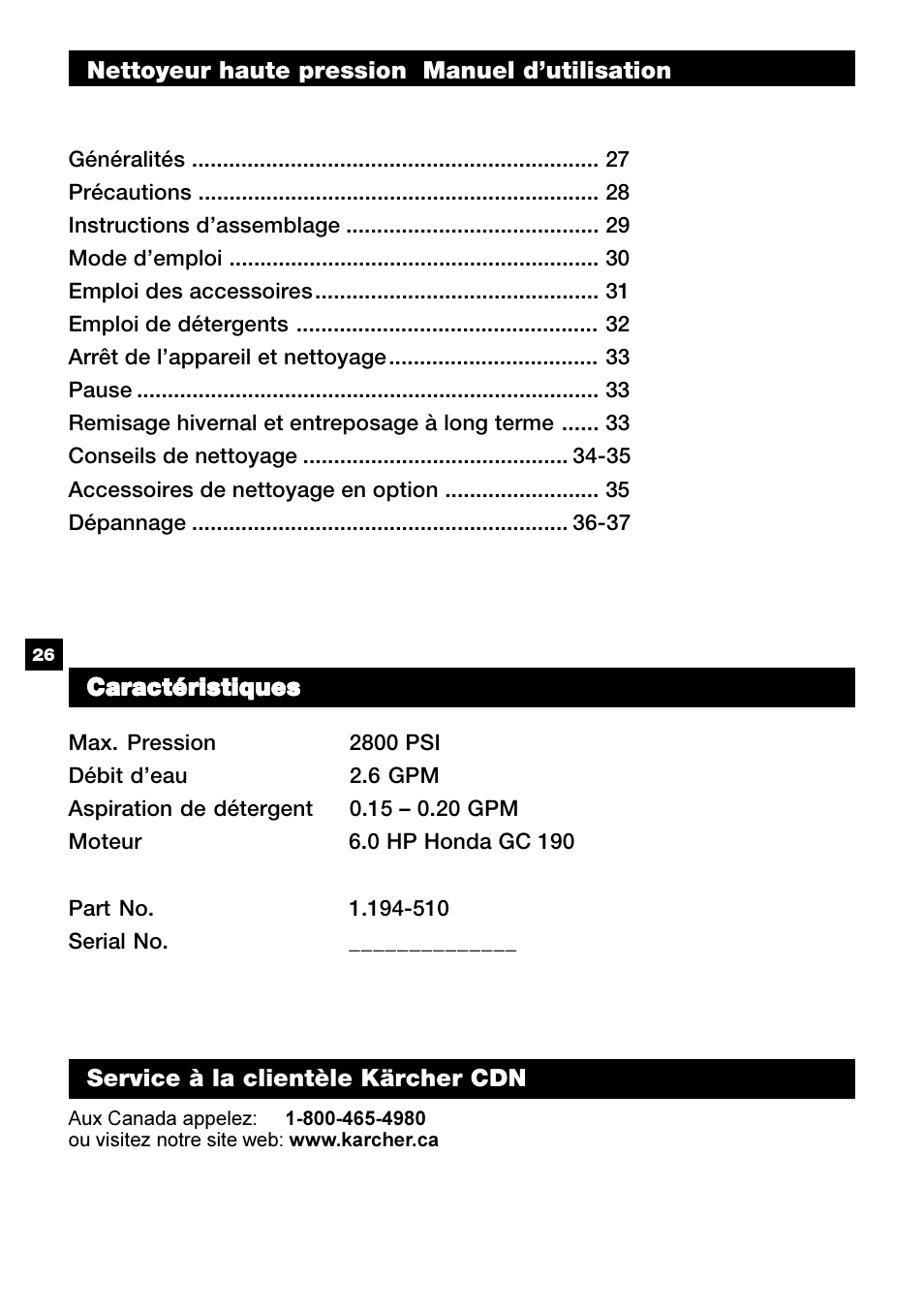 Karcher G 2800 OH User Manual | Page 26 / 40