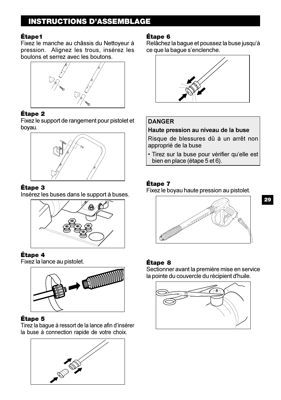 Instructions d’assemblage | Karcher G 2800 OH User Manual | Page 29 / 40