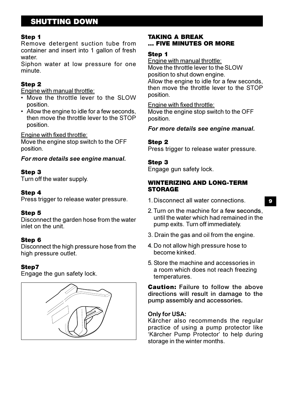 Shutting down | Karcher G 2800 OH User Manual | Page 9 / 40