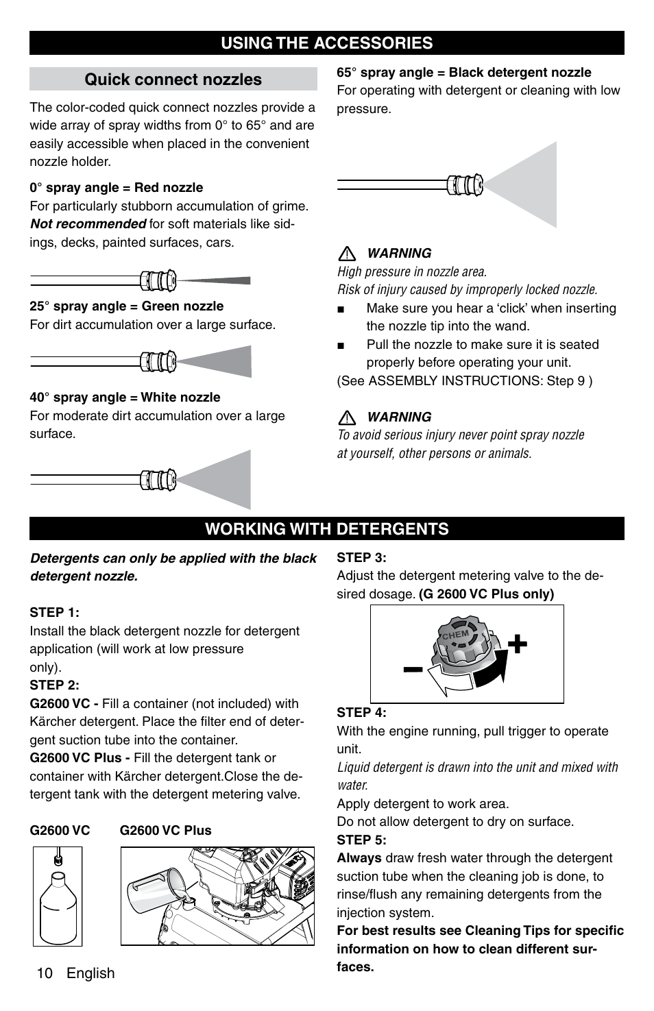 Karcher G 2600 VC PLUS User Manual | Page 10 / 46