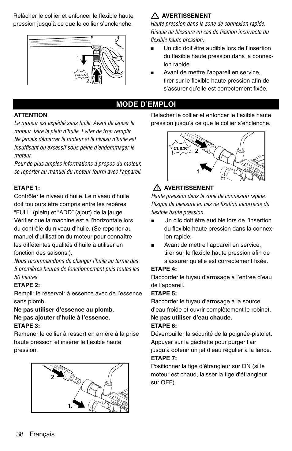 Mode d’emploi | Karcher G 2600 VC PLUS User Manual | Page 38 / 46