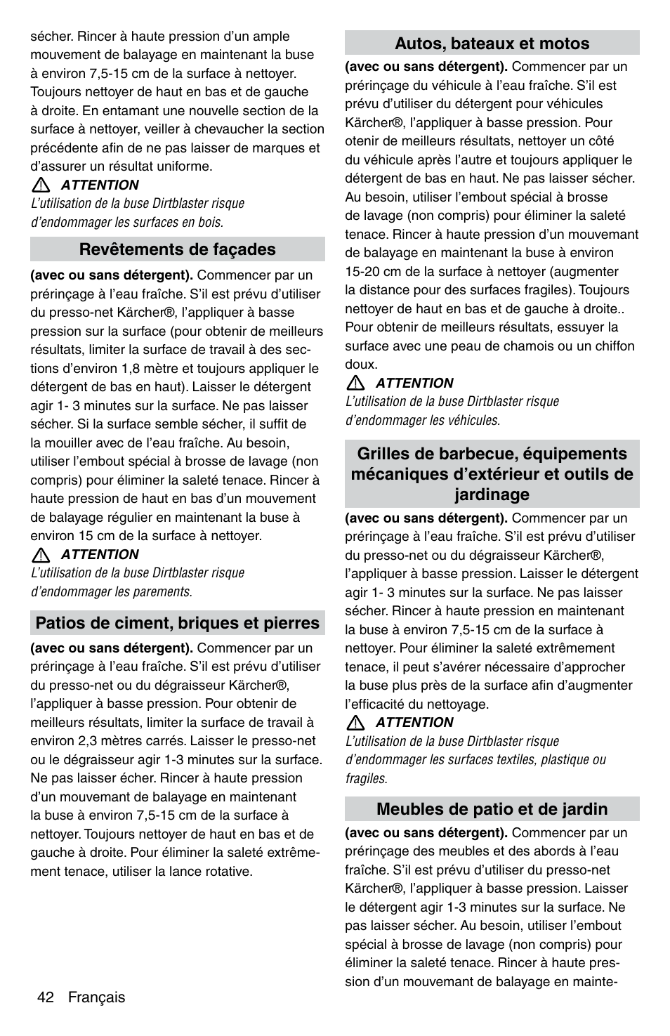 Karcher G 2600 VC PLUS User Manual | Page 42 / 46