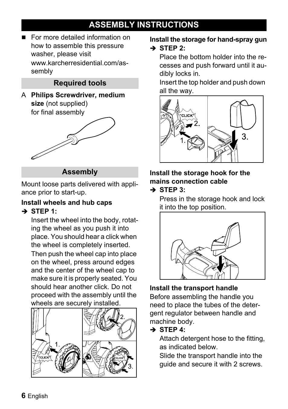 Assembly instructions | Karcher K 5.540 User Manual | Page 6 / 64