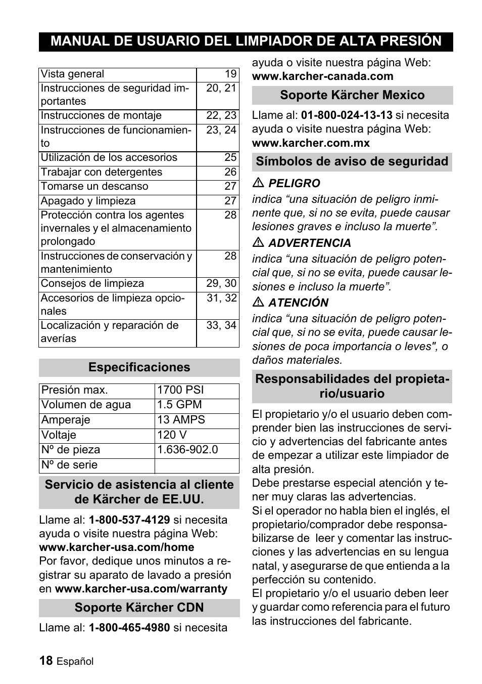 Manual de usuario del limpiador de alta presión | Karcher K 3.91 M User Manual | Page 18 / 52