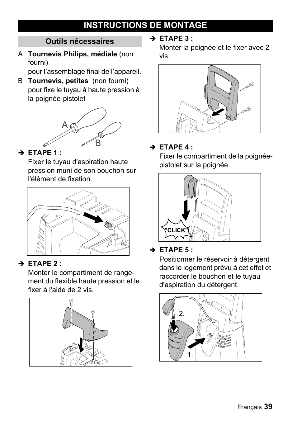 Instructions de montage | Karcher K 3.91 M User Manual | Page 39 / 52