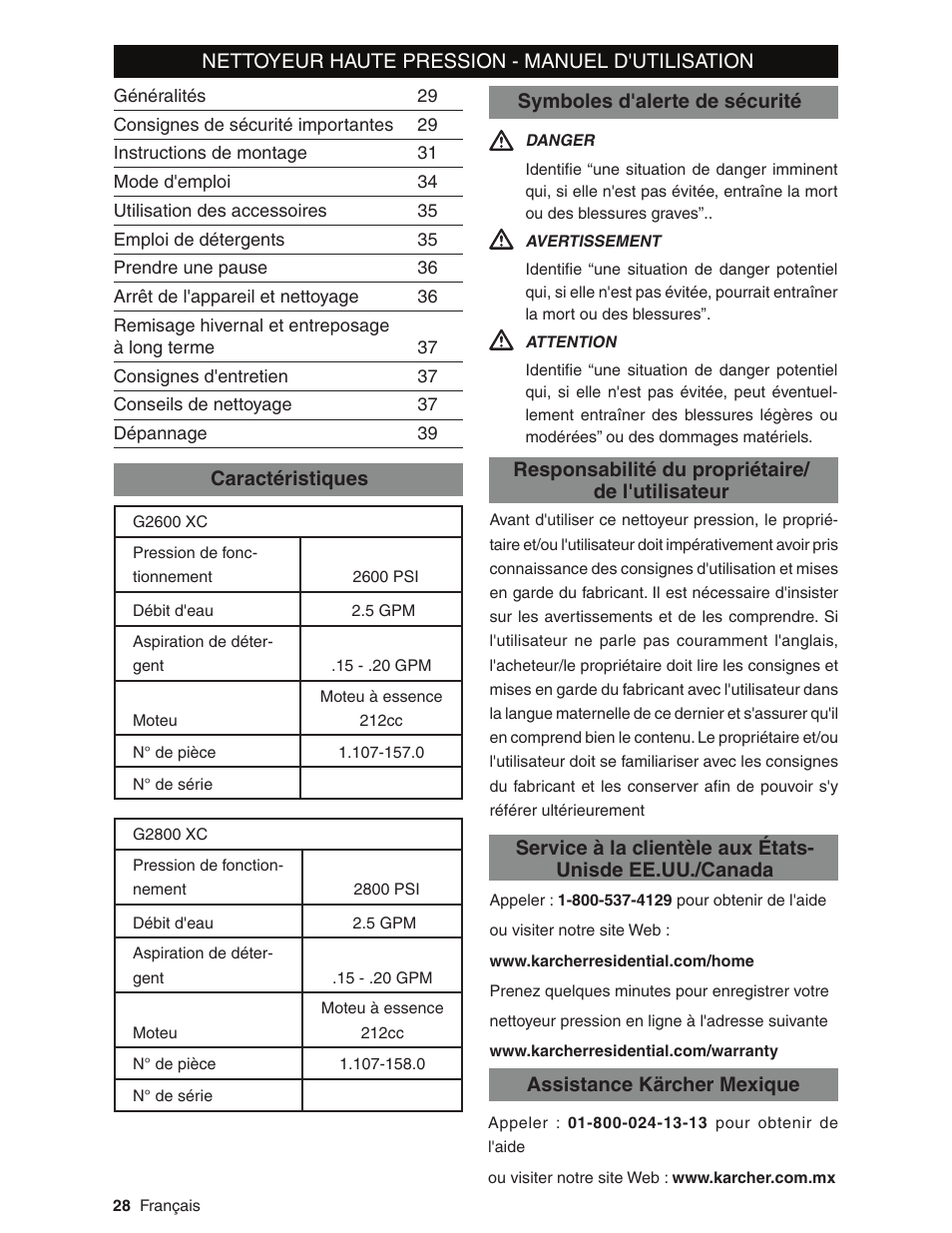Karcher G2600XC User Manual | Page 28 / 40