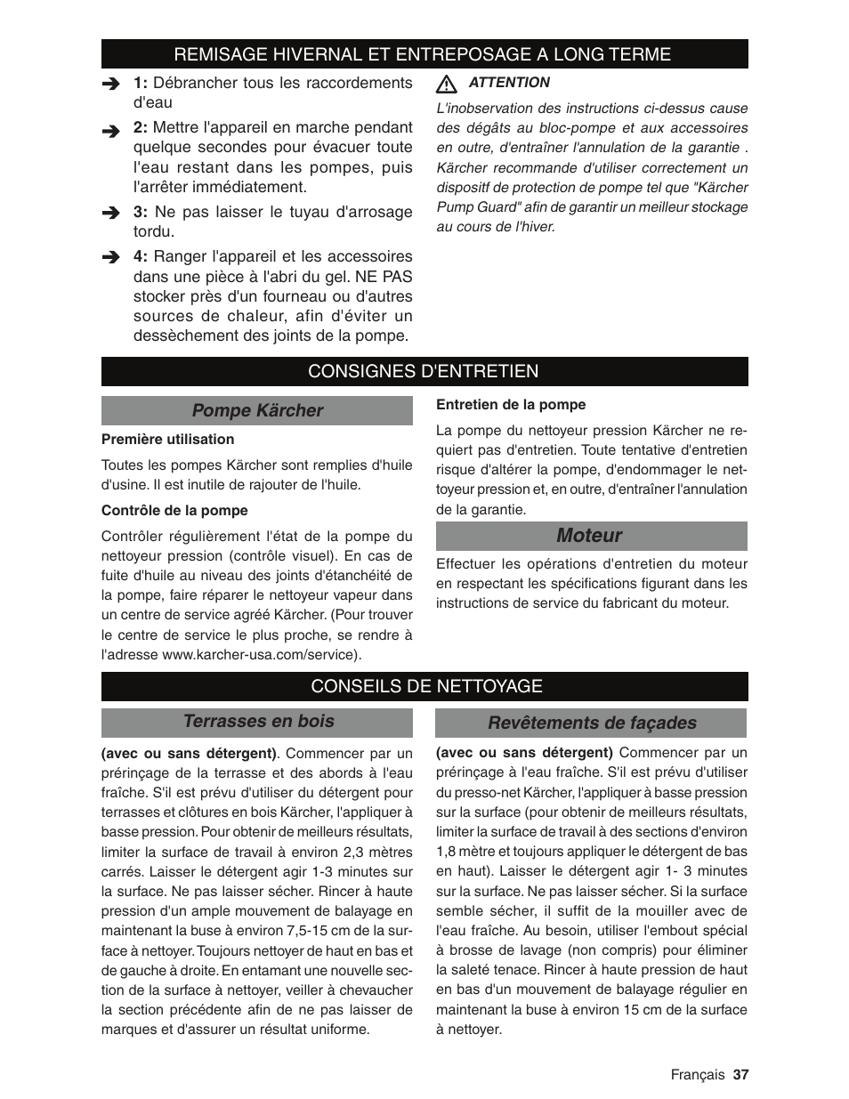 Moteur | Karcher G2600XC User Manual | Page 37 / 40