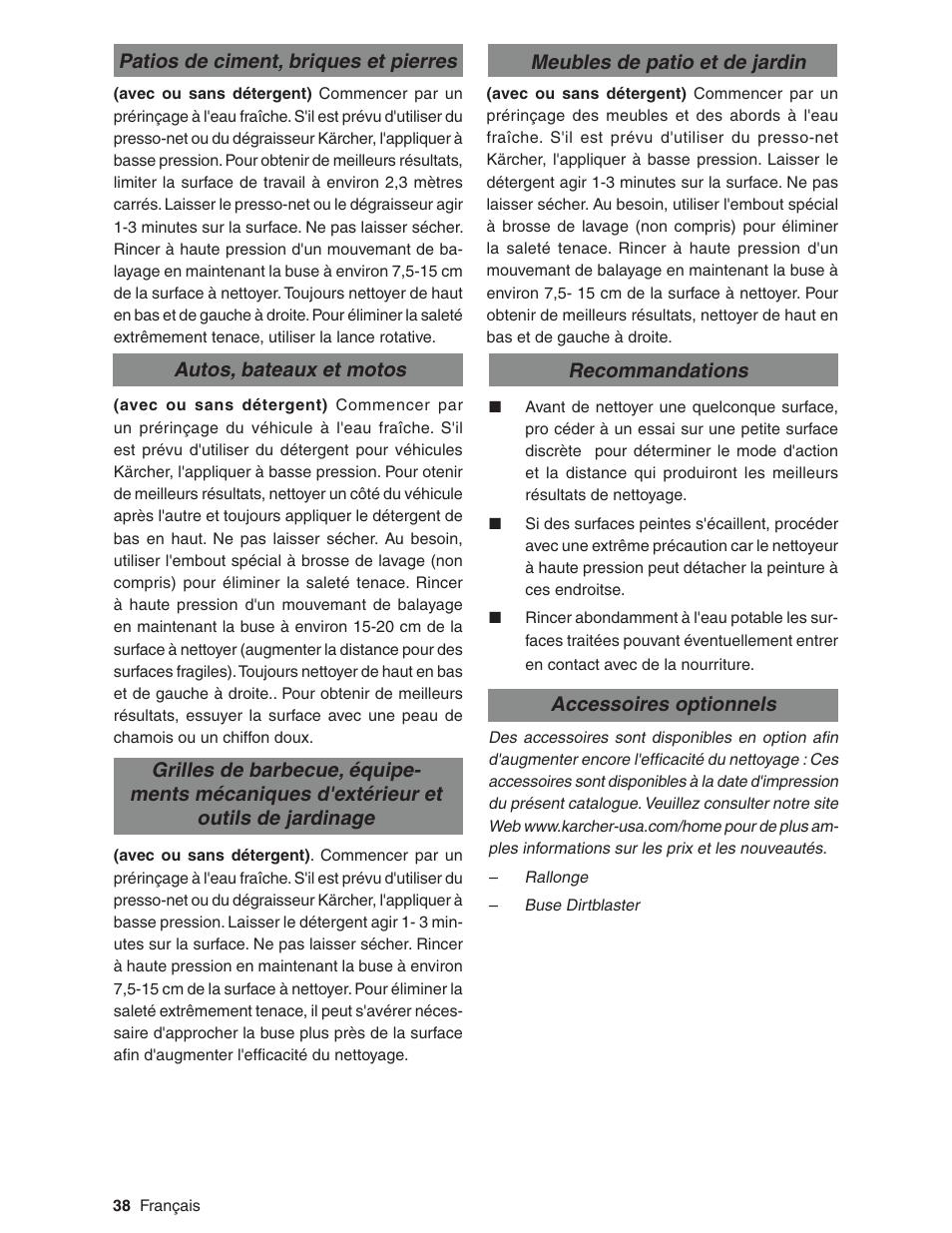 Karcher G2600XC User Manual | Page 38 / 40