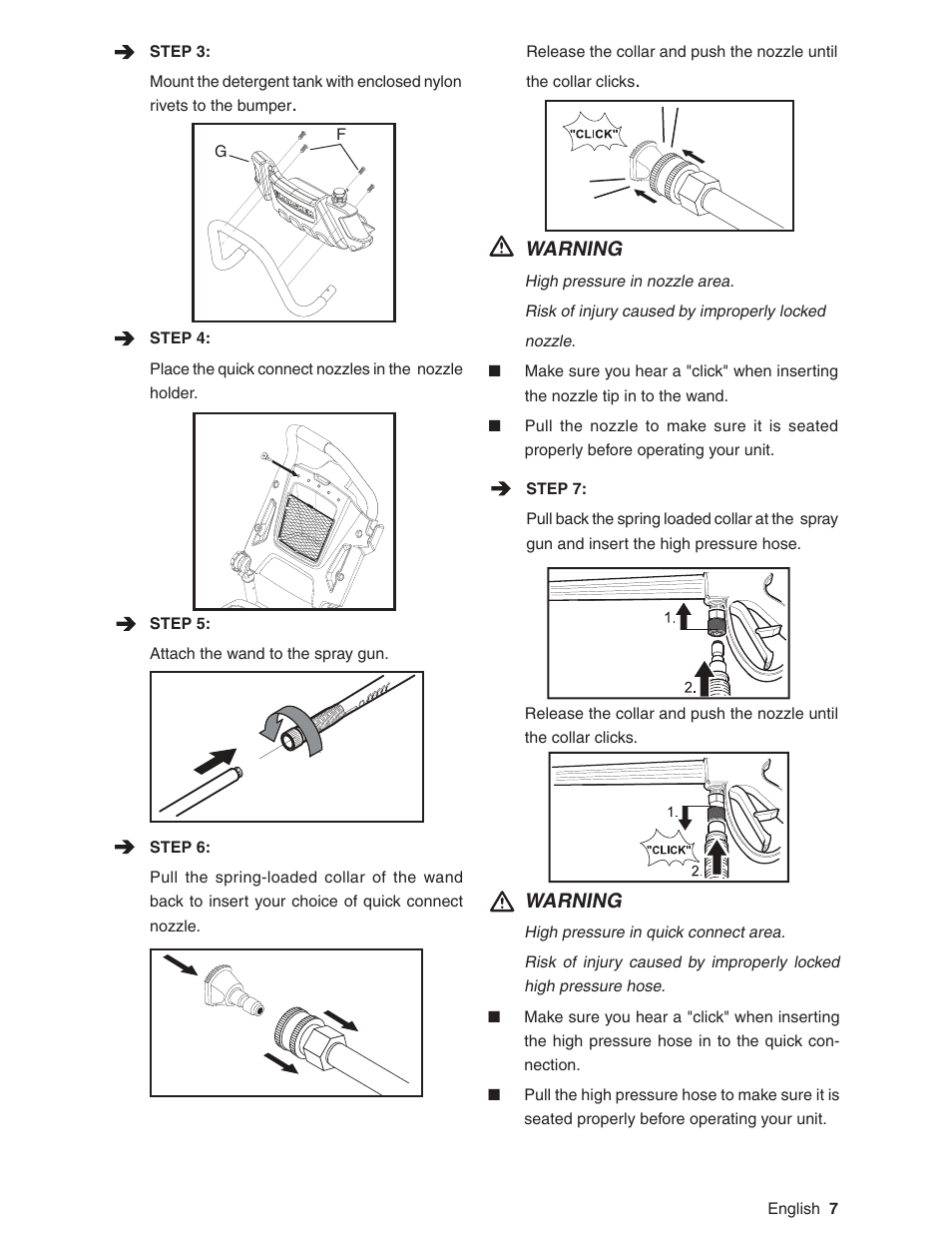 Warning | Karcher G2600XC User Manual | Page 7 / 40