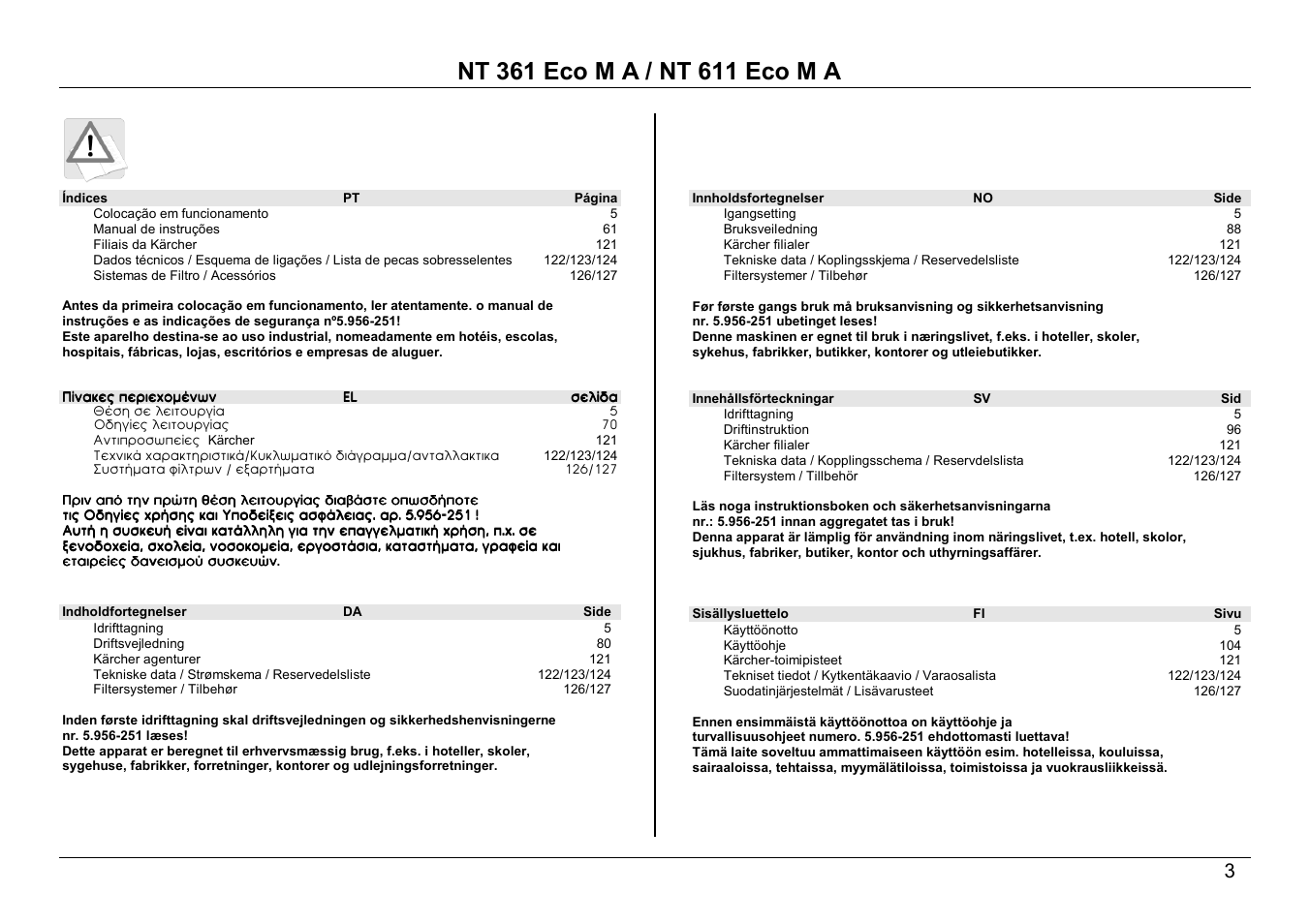 Karcher NT 611 ECO M A User Manual | Page 3 / 22