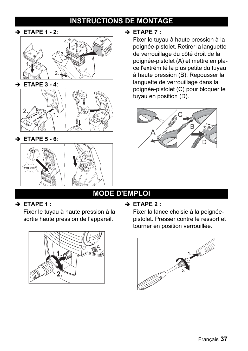 Instructions de montage mode d'emploi | Karcher K 3.92 M User Manual | Page 37 / 48