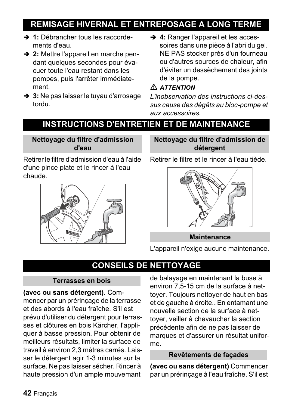 Conseils de nettoyage | Karcher K 3.92 M User Manual | Page 42 / 48