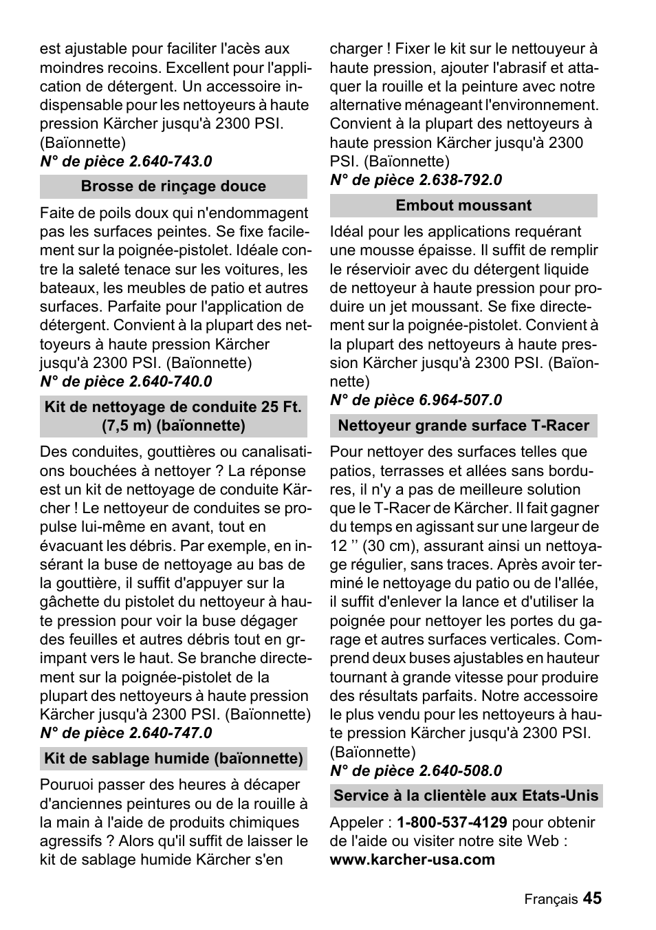 Karcher K 3.92 M User Manual | Page 45 / 48